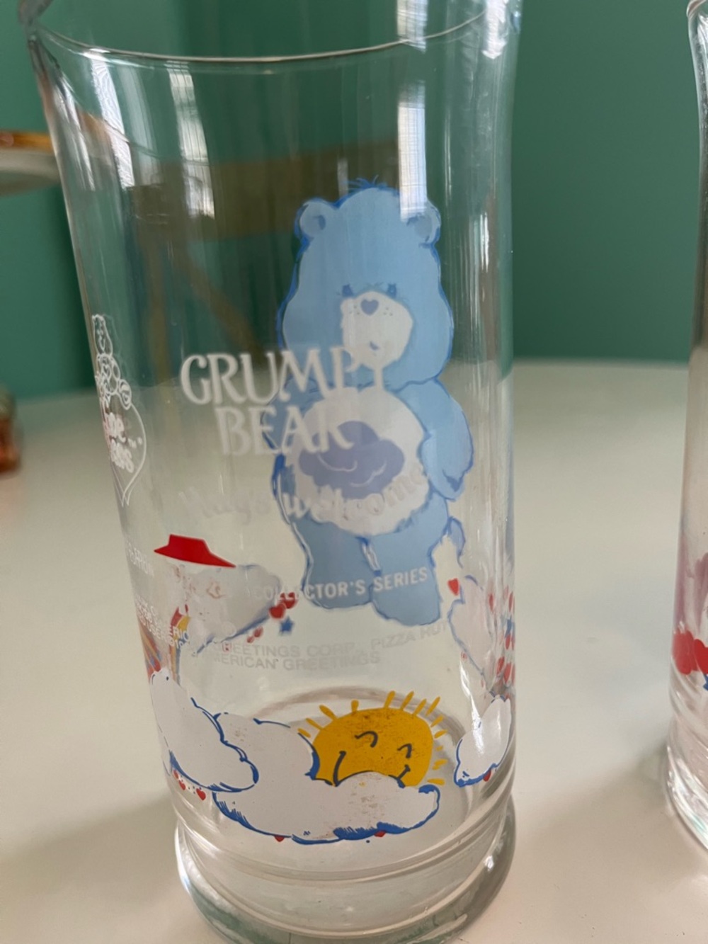 Care Bears 4 Piece Glass Set — Yellow, Blue, Orange, Pink Bears Pizza Hut - Picture 8 of 9